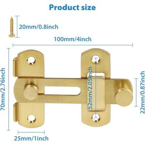 Cerradura de Seguridad para Puerta Corredera de Acero Inoxidable SUS304 de Alta Resistencia de 4 Pulgadas con Pestillo Abatible para Graneros, Cercas de Madera y Puertas Francesas - Product Image 4