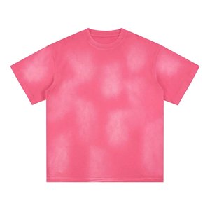 T-shirt en jersey pour homme, 100% coton, col rond, manches courtes, coupe classique, couleur unie, style décontracté, rose - Product Image 4
