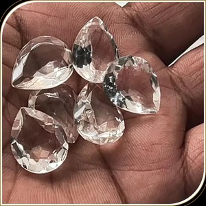 Pierre précieuse en quartz cristal naturel, pierre taillée de forme ovale, 16x20mm, blanc premium, 20 carats, certifiée CMA, pour bijoux - Product Image 2