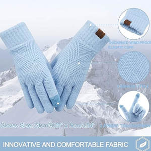Gants d'hiver 2026, nouveau design, en acrylique/coton, tissu respirant, pour hommes et femmes - Product Image 2