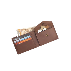 Men Genuine Leather Slim Bifold <b>Wallet</b> Open Closure Minimalist Design Brown Color Daily Use RFID Blocking <b>Long</b> - Product Image 6
