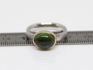 Green Tourmaline <b>Ring</b> Handmade Sterling <b>Silver</b> Cabochon Gemstone Goldsmith Unique Jewelry Gift Women - Product Image 2