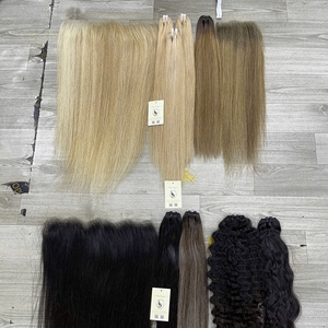 Extensiones de Cabello Humano al por Mayor de Vietnam, Balayage HD Frontal, Liso Natural Rubio, Paquetes Dobles, Trama Genius - Product Image 4
