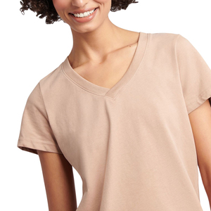 Camiseta de Mujer de Manga Corta, Holgada, Informal, de Algodón, para Verano, con Logotipo Personalizado, Proveedor Mayorista OEM - Product Image 2