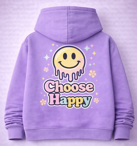 เสื้อฮู้ดสีม่วงอ่อน – ลายกราฟิก 'Dripping Smile' – เสื้อสเวตเชิ้ตแบบสวมใส่สบายสำหรับทุกเพศทุกวัย เพิ่มความสบายและมีสไตล์ในแบบลำลอง - Product Image 3