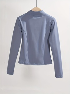 Women's Seamless Yoga <b>Jacket</b> Tops Gym Fitness <b>Workout</b> Sports Shirts Skinny Midweight Spandex/Nylon Elastic Waist Long Sleeve - Product Image 5