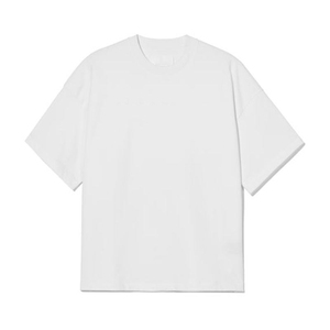 Camiseta Oversize de Algodón 100% para Hombre, Manga Raglán, Color Liso, Cuello Redondo, Tejido de Punto Casual, Hombro Caído, Estilo Urbano, con Efecto Ácido - Product Image 1