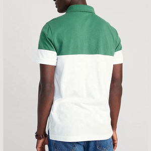 เสื้อโปโลแขนสั้นผู้ชาย คอปก ผ้าฝ้ายอ๊อกซ์ฟอร์ด ระบายอากาศได้ดี สวมใส่สบาย ทรงปกติ สีขาวเขียวล้วน ดีไซน์เรียบง่าย ติดกระดุมด้านหน้า - Product Image 2