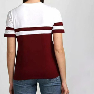 T-shirt décontracté pour femme à col rond, coupe ajustée, imprimé écossais unique, manches courtes, écologique, vente en gros - Product Image 4