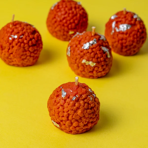 Vela Festiva Laddoo, Vela Aromática Inspirada en Dulces Indios para el Festival Diwali, Fiestas de Cumpleaños, Decoración del Hogar, Regalo de Celebración - Product Image 4