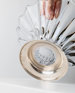 Elegant Glass Decorative Bowl With Silver Base Perfect For Table Centerpiece And Modern Home Decor Styling Wholesale From India - Product Image 6