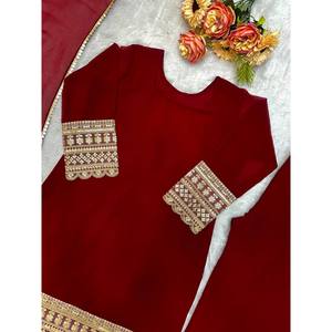 Ensemble de vêtements de soirée pour femmes de créateur Plazzo Dupatta - Product Image 2