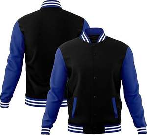 Durable Unisex Varsity Baseball Jacket Stand Stylish Casual College Hooded Windproof <b>Quilted</b> Canvas Fabric Cartoon Patchwork - Product Image 2
