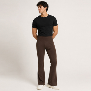 Leggings acampanados personalizados para hombre, ropa de gimnasio, pantalones acampanados ecológicos, leggings de compresión de cintura alta, leggings para entrenamiento en el gimnasio para hombre - Product Image 1