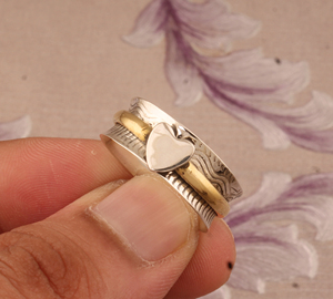 Bague Cœur de Luxe Élégante en Argent Sterling 925 Plaqué Or, Bijou Tendance de Haute Qualité avec Motif Cœur Romantique - Product Image 4