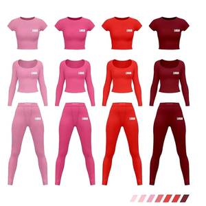 Conjunto de Dos Piezas de Leggings para Mujer, Verano 2026, Diseño Personalizado del Fabricante, Jersey Acanalado de Poliéster, Ropa Informal Básica, Secado Rápido, Corte Ajustado - Product Image 2
