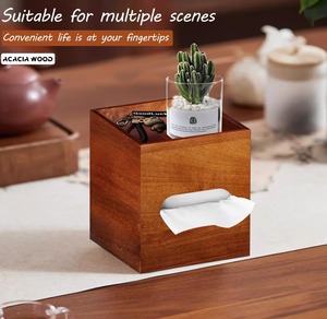 Porte-serviettes en bois moderne au design épuré pour un rangement soigné des serviettes en papier et des tables contemporaines - Product Image 4
