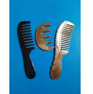 Peigne à cheveux en corne de buffle naturelle, fait main, écologique, antistatique, style bois, thème animal, vente en gros - Product Image 3