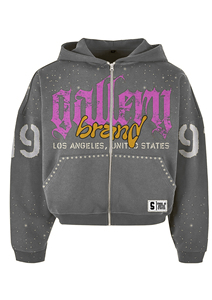 Wholesale Custom 450g Men's <b>Hoodie</b> Spray Dyeing Splash Ink Tear Distressed Pullover Street Retro Unisex Hoodies - Product Image 2