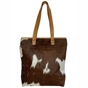 Bolso Tote de Cuero Vacuno con Pelo, Estilo Vintage, Bolso de Hombro de Cuero Genuino, Bolso de Transporte Ligero - Product Image 5