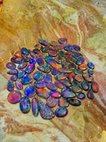 Cabochon de Spectrolite Labradorite Naturelle de Haute Qualité, Multicolore Violet, Coupe Coussin, Coupe Marquise, Dos Plat, pour la Fabrication de Bijoux en Cristal
