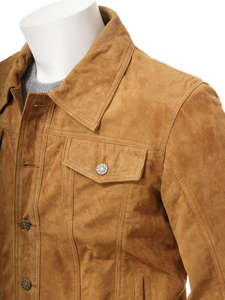 <b>Suede</b> Leather <b>Jacket</b> Made with Genuine Sheep Skin Stand Collar Eco-Friendly Waterproof Customized Leather <b>Jackets</b> for Men - Product Image 5