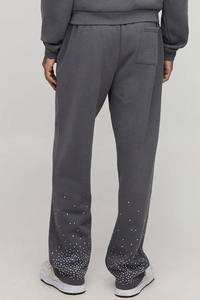 <b>Thigh</b> Quality Custom Tall Shrunken Rhinestone Zip Hoodie & Jogger Set Breathable Sweatsuits Cotton - Product Image 6