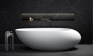 Baignoire autoportante ergonomique en résine transparente élégante, design moderne, fonction massage, 40 jets d'air, spa de luxe pour hôtel - Product Image 2