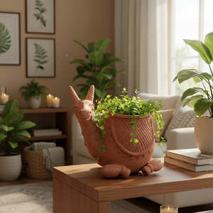 Maceta con diseño de puerta de hadas y conejos, estilo caricatura, ideal para jardín. - Product Image 5