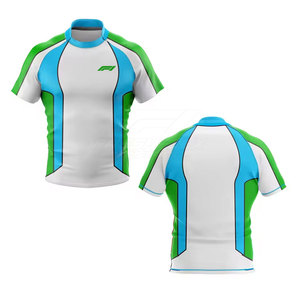 Maillot de rugby unisexe personnalisé imprimé de haute qualité, antibactérien, durable, écologique, respirant, séchage rapide, 100% polyester, manches courtes - Product Image 1