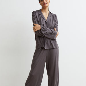 Conjunto de Pijama de Seda Térmica de Alto Rendimiento para Mujer, Dos Piezas, Sin Mangas, Cintura Elástica, Verano/Invierno, Poliéster/Algodón - Product Image 3
