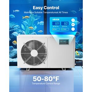 1-1/2 HP Aquatic Water <b>Chiller</b> for 500-Gallon <b>Aquariums</b> Fast Cooling Hydroponics Fish Tank Axolotl Quiet 1-1/2 HP Refrigeration - Product Image 2