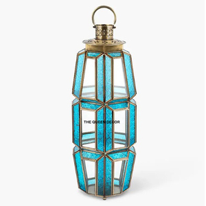 Iron Metal Golden Finished Concrete Unique Candle <b>Jar</b> For Export Awesome and Good Festival Hanging <b>Decor</b> Lantern - Product Image 1