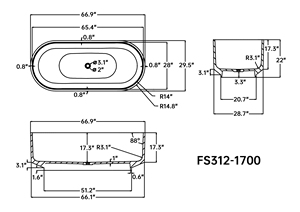 อ่างอาบน้ำทรงรีทำจากเรซิ่นอิสระแบบทันสมัยอ่างอาบน้ำหินเทียมมีสไตล์สำหรับห้องน้ำดีไซน์ - Product Image 6