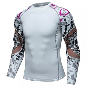 Men Rash Guard Long Sleeve Plain Wholesale BJJ Rash Guards Custom Blank <b>Compression</b> <b>Shirts</b> Design Your Own Swim <b>Shirt</b> Rash Guard - Product Image 2