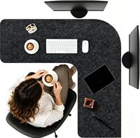 Tapis de bureau en feutre en forme de L étendu, vente en gros d'usine, protège-tapis de souris antidérapant pour bureau et décoration intérieure