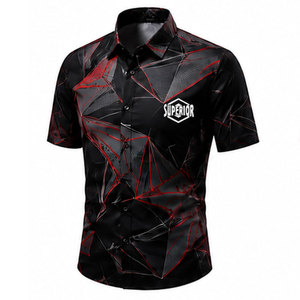 Chemise tendance pour homme à imprimé floral, toucher coton premium, coupe classique confortable, idéale pour les vacances d'été à la plage et le quotidien. - Product Image 1