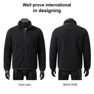 Blouson Bomber Noir Premium 450GSM avec Panneaux de Poche sur la Poitrine, Coupe-Vent, Imperméable, Motif Camouflage, Unisexe, Vêtement d'Extérieur Printemps - Product Image 1