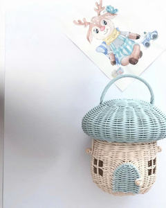 Cesta de Almacenamiento con Forma de Casa de Ratán para Juguetes de Niños, Cesta de Almacenamiento de Juguetes de Ratán Tejido con Forma de Hongo para Habitación Infantil, de Vietnam - Product Image 2