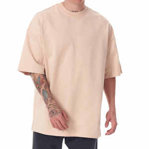 เสื้อยืดโอเวอร์ไซส์ผู้ชายแบบใหม่สั่งทำพิเศษ ระบายอากาศได้ดี  เรียบง่าย สไตล์สตรีทแวร์ ไซส์พลัส  รับสกรีนโลโก้ - Product Image 1