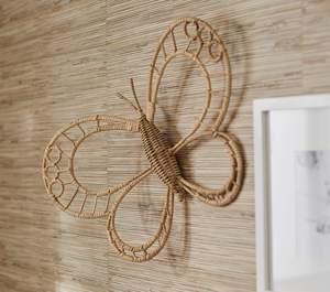 Decoración Bohemia de Ratán Natural, Juego de Mariposas para Niños, Adorno de Pared, Trenzado a Mano, Accesorios para Cuarto de Bebé, Arte y Manualidades - Product Image 4