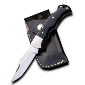 Couteau pliant professionnel artisanal en acier inoxydable pour la chasse, le camping et les activités de plein air, OEM/ODM, verrouillage arrière, manche en résine époxy, 58 HRC, garantie 3 ans - Product Image 1