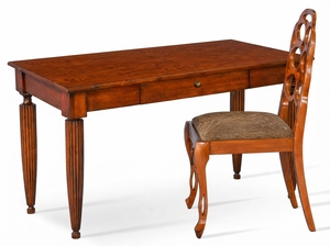 Solid Wood Writing Desk Brown <b>Office</b> <b>Table</b> Classic Colonial Style Desk with Drawer for Home <b>Office</b> Hotel - Product Image 3