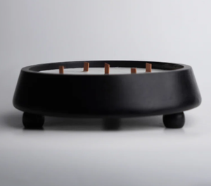 Lanterne ronde en céramique noire faite à la main, biologique, avec cinq mèches, résistante à la chaleur, de haute qualité, décoration d'intérieur pour Noël - Product Image 4