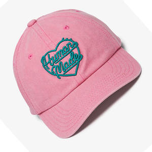 Casquette en toile rose de style streetwear de haute qualité, broderie cœur, coton lavé vintage, réglable, protection solaire, vente en gros - Product Image 1