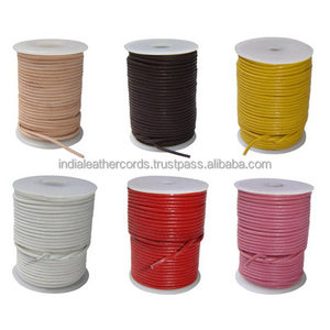 Premium Coated Round <b>Leather</b> Shoe Cords for Jewellery Cord Use Reliance <b>Leather</b> Products India - Product Image 2