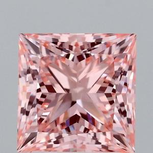 Princess 3 CTS Fancy Vivid Pink Diamantes sueltos VS1 EX Slight 7,76-7,63-5,56 72,9 67 - Product Image 1