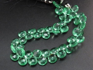 Perles en verre soufflé en forme de cœur à facettes, vert émeraude, 8x8mm, brin de 8 pouces, pour la création de bijoux en forme de goutte d'eau - Product Image 6