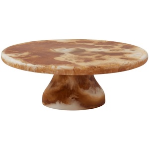 Support à gâteau en résine marbrée verte et blanche, non toxique, rond, pour présentation de desserts - Product Image 2