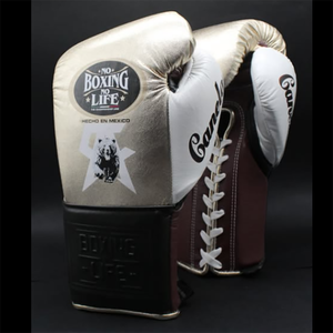 No Boxing No Life Guantes de Sparring Personalizados Profesionales de Cuero Vacuno Genuino Blanco y Negro para Entrenamiento y Combate - Product Image 2